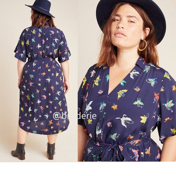 NEW Anthropologie Flutterby Dress - Picture 2 of 6